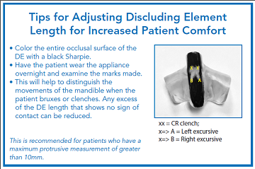 Adjusting Discluding Element Length for Increased Patient Comfort Infographic released by a Dental Lab serving the US and Canada